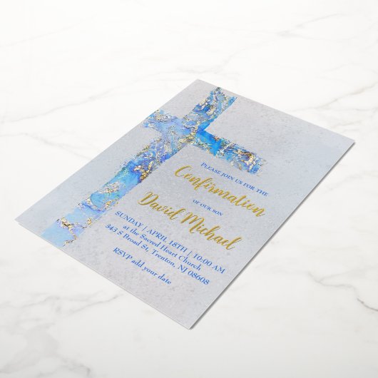 abstract cross Confirmation 箔招待状 (回転した状態)