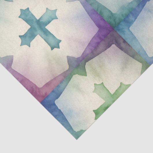 Abstract Cross pattern pretty watercolor faith 薄葉紙 (詳細)