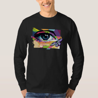 Abstract Crying Eye Purple Butterfly Soft Girl Aes Tシャツ