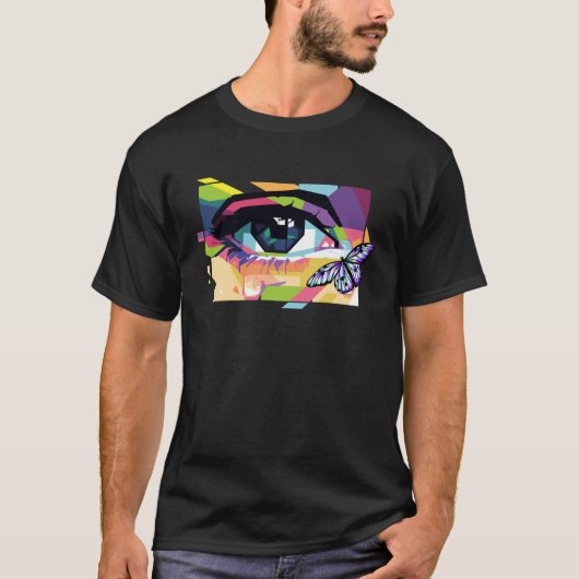 Abstract Crying Eye Purple Butterfly Soft Girl Aes Tシャツ (正面)