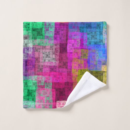 Abstract cubes バスタオルセット (ウォッシュタオル)