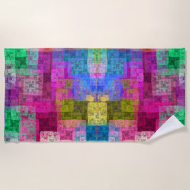 Abstract cubes ビーチタオル