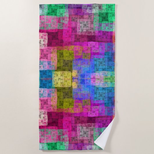 Abstract cubes ビーチタオル (正面)