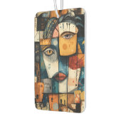 Abstract Cubist Face Pattern Modern Avant Garde カーエアーフレッシュナー (左)