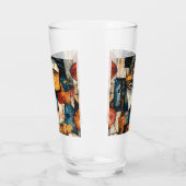 Abstract Cubist Face Pattern Modern Avant Garde タンブラーグラス (左)