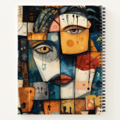 Abstract Cubist Face Pattern Modern Avant Garde ノートブック (裏面)