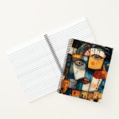 Abstract Cubist Face Pattern Modern Avant Garde ノートブック (内部)