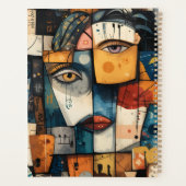 Abstract Cubist Face Pattern Modern Avant Garde プランナー手帳 (裏面)
