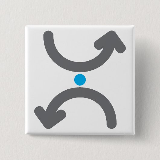 Abstract Curved Arrows Exchange Symbolic Flow 缶バッジ (正面)