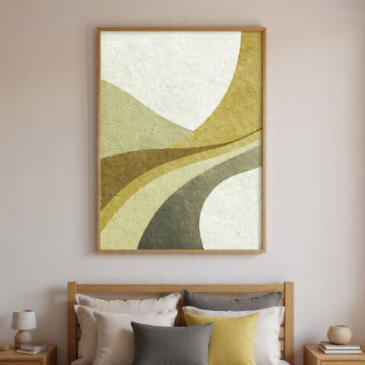 Abstract Curved Shapes Wall Art Decor For Bedroom ポスター