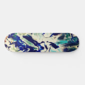 Abstract Custom Street Art Inspired Blue Splash スケートボード (横)
