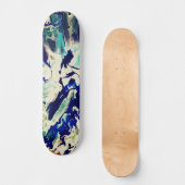 Abstract Custom Street Art Inspired Blue Splash スケートボード (正面)