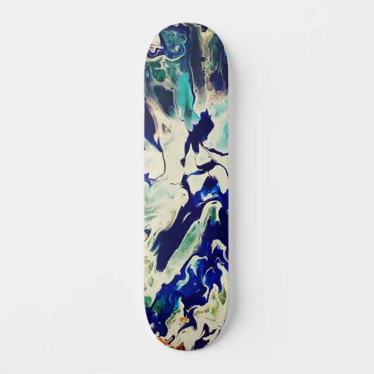 Abstract Custom Street Art Inspired Blue Splash スケートボード (正面)