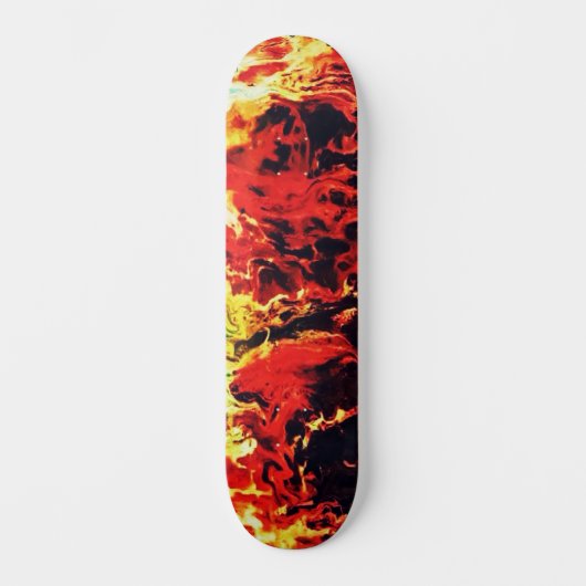 Abstract Custom Street Art Inspired Fire Swirl スケートボード (正面)