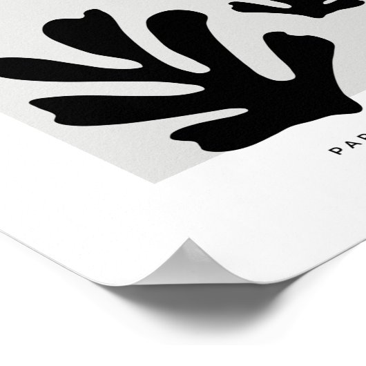 Abstract Cut Outs Shapes Modern Minimalist Leaves ポスター (角)