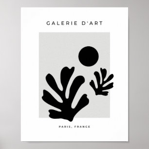 Abstract Cut Outs Shapes Modern Minimalist Leaves ポスター