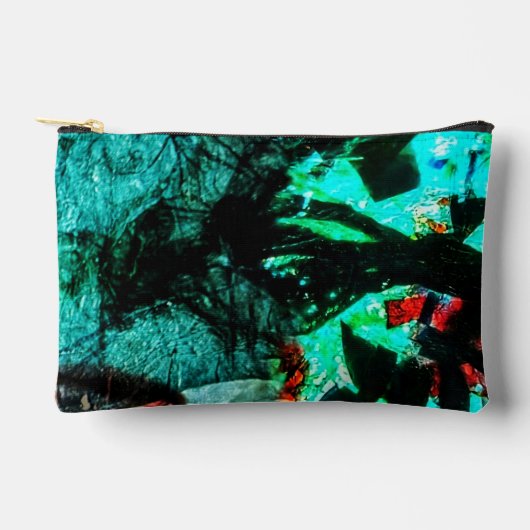 Abstract Cut Sew Bag double blue abstract recycled アクセサリーポーチ (正面)