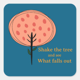 Abstract Cute Fruit Tree スクエアシール