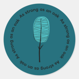 Abstract Cute Tree ラウンドシール