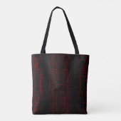 Abstract Cyber Pattern | Black & Crimson Circuit  トートバッグ (裏面)