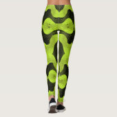 Abstract Cyber Pattern | Neon Lime & Black レギンス (裏面)