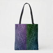 Abstract Cyber Pattern | Purple & Emerald Grid トートバッグ (正面)