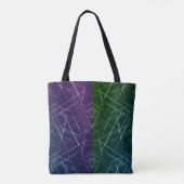 Abstract Cyber Pattern | Purple & Emerald Grid トートバッグ (裏面)