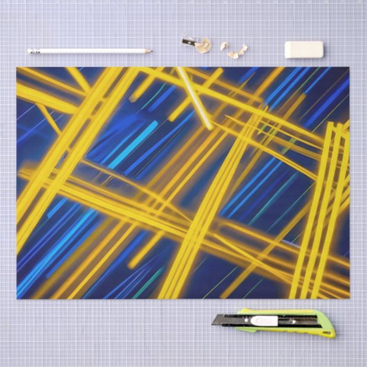 Abstract Cyberpunk Tech Glowing Digital Speed 薄葉紙 (クラフト)