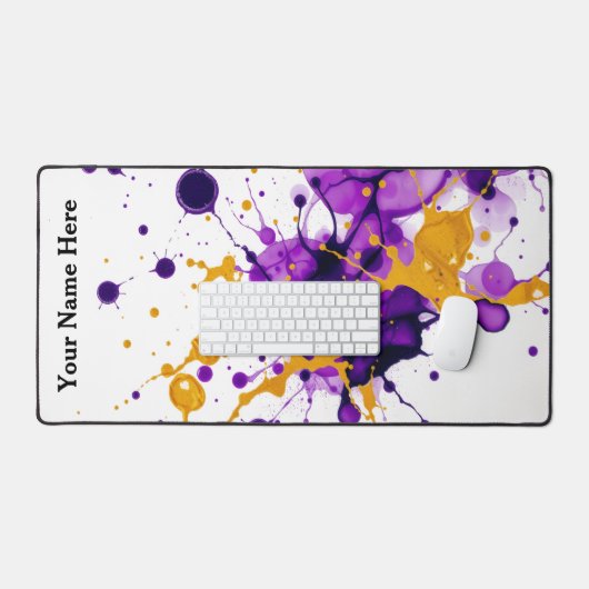 Abstract Dance Gold Metallic Vein デスクマット (キーボード&マウス)