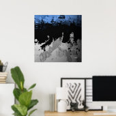 Abstract dark blue and grey ポスター (ホームオフィス)