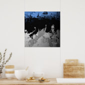 Abstract dark blue and grey ポスター (キッチン)