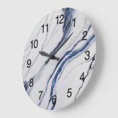 Abstract Dark Blue Green Mist Fractal ラージ壁時計 (傾斜)