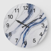 Abstract Dark Blue Green Mist Fractal ラージ壁時計 (正面)