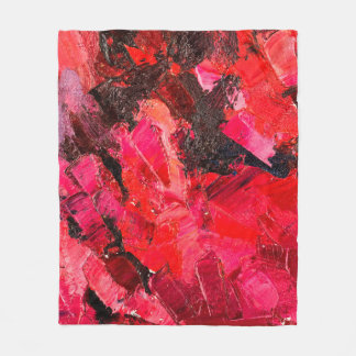 Abstract dark red oil painting on canvas. フリースブランケット