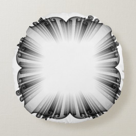 Abstract Dark Vignette Throw Pillow - Modern ラウンドクッション (正面)