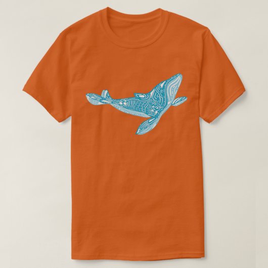 Abstract Decorated Whale Design Tシャツ (デザイン正面)