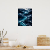 Abstract Deep Ocean Water Ripple Art Poster ポスター (キッチン)