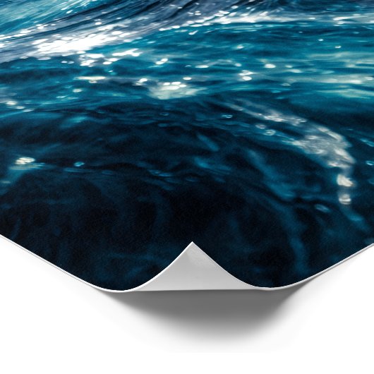 Abstract Deep Ocean Water Ripple Art Poster ポスター (角)