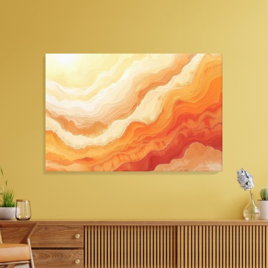 Abstract Desert Flow Warm Terracotta Sunset キャンバスプリント (インサイチュ (リビング))