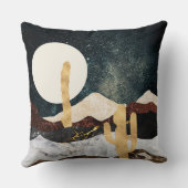 Abstract Desert Night Sky with Golden Cactus クッション (裏面)