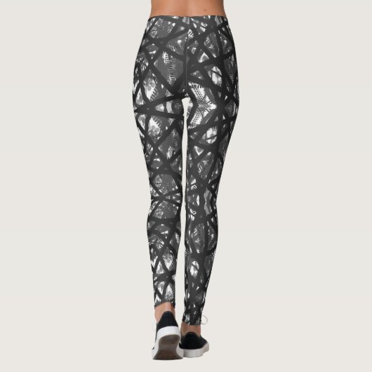 Abstract Design Black & White Leggings レギンス (裏面)