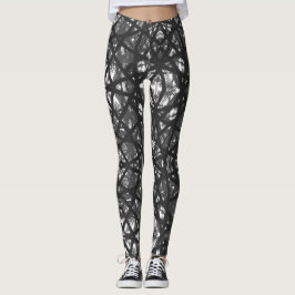 Abstract Design Black & White Leggings レギンス