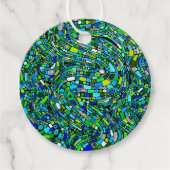 Abstract Design Blue Green Waves Shapes フェイバータグ (正面)