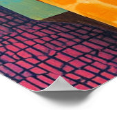 Abstract design colorful flowers ポスター (角)