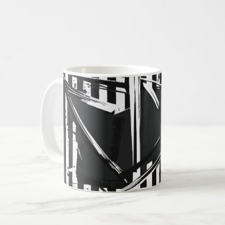 Abstract Design in Black and White コーヒーマグカップ
