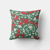 Abstract design of poinsettia and Christmas roses クッション (裏面)
