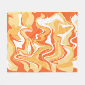 Abstract Dessert Tones Inspired Organic Flow フリースブランケット (正面(横))