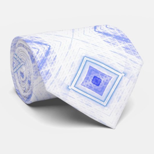 Abstract Diamond Light Blue Fractal Pattern ネクタイ (ロール)