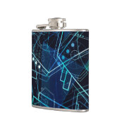 Abstract Digital Geometric Data Blue Art フラスク (左)