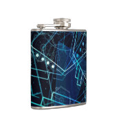 Abstract Digital Geometric Data Blue Art フラスク (右)